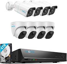 REOLINK 4K Security Camera System, 8pcs H.265 4K PoE Security Cameras Wired with Person Vehicle Detection, 8MP/4K 16CH NVR with 4TB HDD Bundle with 4X 810A and 4X 820A