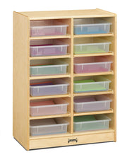 12 Bins Mobile Storage with Clear Bins by Jonti-Craft – Standard, Wood, Natural Wood, Model 06130JC