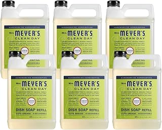 Mrs. MEYER'S CLEAN DAY Liquid Dish Soap Refill Lemon Verbena, 48 Fl Oz. (Pack of 6)