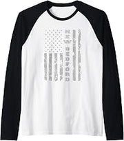 New Bedford, Massachusetts, American Flag Raglan Baseball Tee