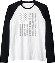 New Bedford, Massachusetts, American Flag Raglan Baseball Tee