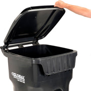 Mobile Heavy Duty Trash Container by OTTO – 26.38 x 25.25 x 42.13 inches, 65.0 gallons, Polyethylene, Gray, Model 237279GY