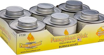 FancyHeat Fancy Heat, Clean Burning Chafing Dish Fuel with Minimal Odor and Soot, "6 Pack", 6 Hour 8oz, Yellow Label