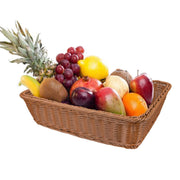 Yarlung Woven Serving Basket, Polypropylene Rectangular Tray, Brown 2 Pack