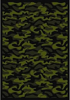 Joy Carpets Kaleidoscope Funky Camo Whimsical Area Rugs, Green