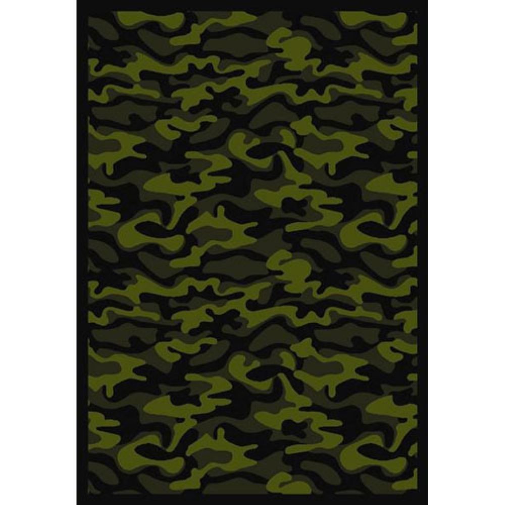 Kaleidoscope Funky Camo Whimsical Area Rugs by Joy Carpets – 3'10" x 5'4" (Rectangular), Nylon, Green, Model 1526B-02