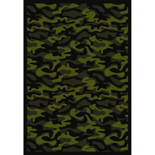 Kaleidoscope Funky Camo Whimsical Area Rugs by Joy Carpets – 3'10" x 5'4" (Rectangular), Nylon, Green, Model 1526B-02