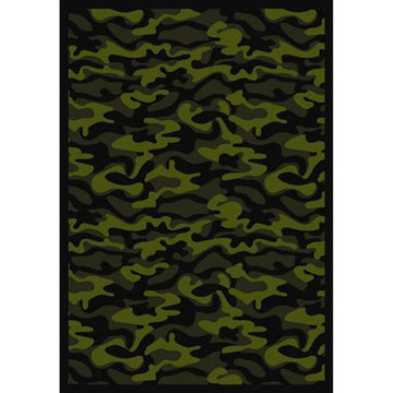 Kaleidoscope Funky Camo Whimsical Area Rugs by Joy Carpets – 3'10" x 5'4" (Rectangular), Nylon, Green, Model 1526B-02