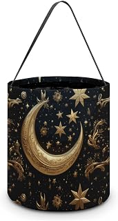 Halloween Trick Or Treat Bags Golden Stars And Moon Candy Bucket