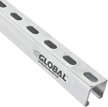 Global Industrial Slotted Channel, 12 Gauge, Pre-Galvanized Zinc Plated