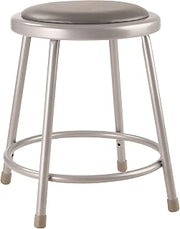 National Public Seating 6418 Steel Stool with 18" Vinyl Upholstered Seat, Grey
