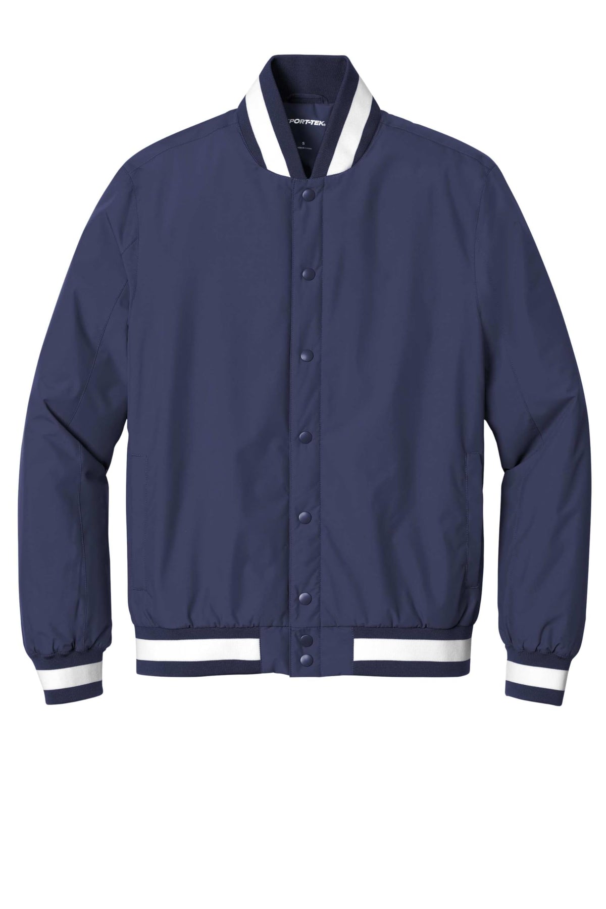 Unisex Insulated Varsity Jacket by SPORT-TEK – 4X-Large, True Navy, Model 2140071