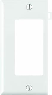 Leviton 1-Gang Decora/GFCI Device Wallplate, Sectional, Thermoplastic Nylon, Device Mount, End Panel, PSE26-W, White