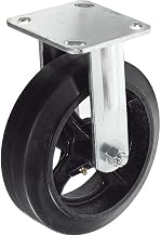Global Industrial 8" Mold-On Rubber Wheel, Heavy Duty Rigid Plate Caster, 600 Lb. Capacity