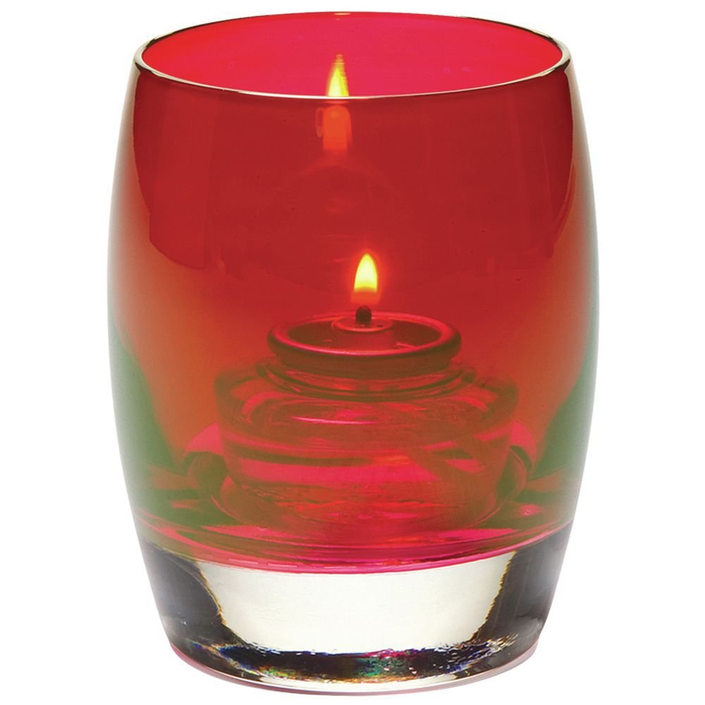 Ruby Lustre Contour Glass Votive Lamp by Hollowick – Glass, Model 6404R
