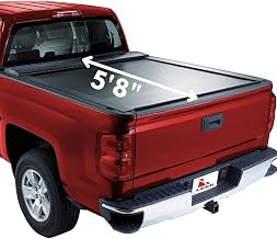 LEER ROLLITUP Retractable Truck Bed Tonneau Cover for Chevrolet Silverado 1500 and GMC Sierra 1500 Crew Cab, Years 2019-2025, 5'8" Truck Bed, Black