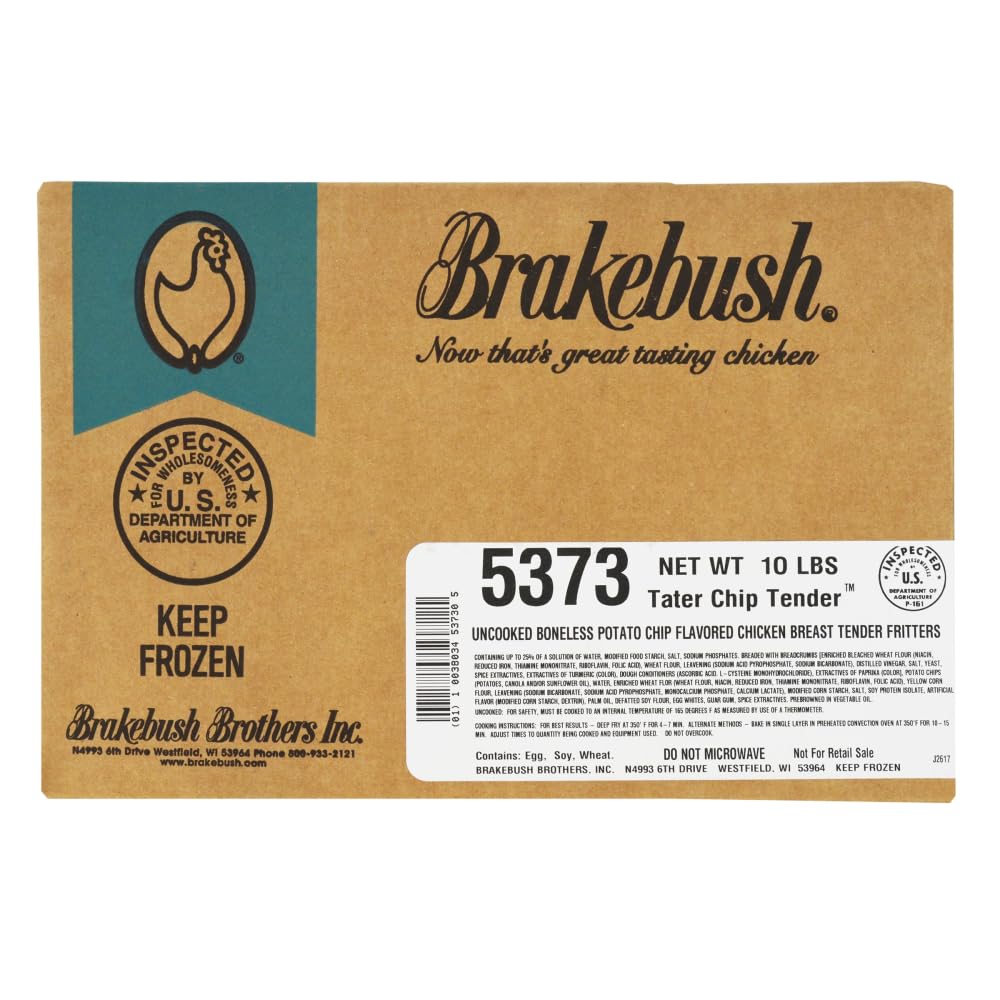 Tater Chip Tenders Potato Chip Coated Chicken Tenderloins by Brakebush – 160 Ounces, Model 5373