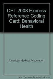 CPT 2008 Express Reference Coding Card Behavioral Health