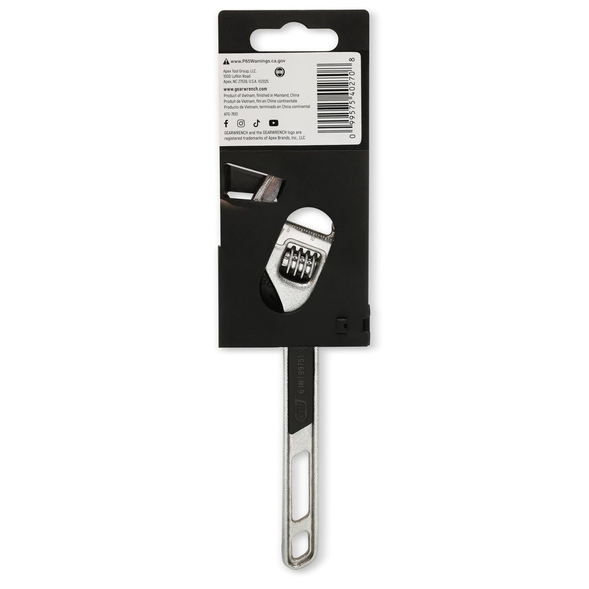 GEARWRENCH 6-inch / 6 in / Chrome Adjustable Wrenches