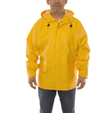 Weather-Tuff Heavy Duty Waterproof Jacket With Attached Hood by TINGLEY – Medium, Polyester, Yellow, Model J33117