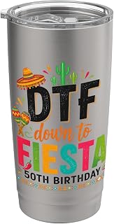 Down To Fiesta 50th Birthday Cinco De Mayo Graphic Stainless Steel Insulated Tumbler