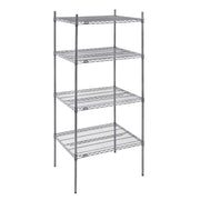 Shelving Unit with 4 Shelves Grey - 36" L x 24" W x 74" H by HUBERT – Alloy Steel, Flint, Model K2436-4F