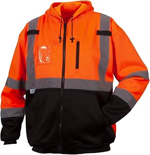 Pyramex RSZH3320X2 RSZH33 Series Sweatshirts Class 3 premium zipper sweatshirt in orange - 2X large