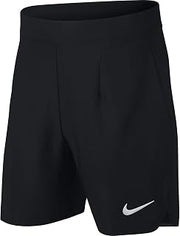 Nike Boy's Court Ace Sweat Wicking Tennis Shorts with Pockets (Black/White/Small)