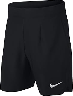 Nike Boy's Court Ace Sweat Wicking Tennis Shorts with Pockets (Black/White/Small)