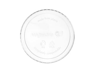 Compostable Clear Round Deli Container Lids by Vegware – 8-32oz, Plastic, Clear, Pack of 500, Model VDC-120H