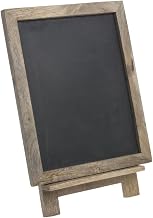 Chalkboard Sign with Easel Natural Mango Wood - 12" L x 6" W x 11 3/4" H by HUBERT – Wood, Brown, Model 79404
