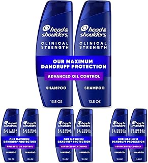 Head & Shoulders Anti-Dandruff Shampoo with 1% Selenium Sulfide, Clinical Strength Advanced Oil Control Twin Pack, Seborrheic Dermatitis Relief, Oily Scalp, 13.5 Fl Oz Each (Pack of 4)