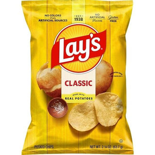 Lays Classic Potato Chips by Lay's – 2.25 Ounce (Pack of 24), Pack of 24