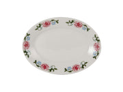 Western Rose Eggshell Western Rose Floral Rolled Edge 9-3/8-Inch Oval Platter by Tuxton – Eggshell/Western Rose