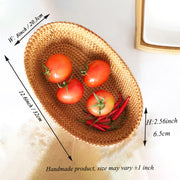 Afiaiwei Woven Bread Basket, 12.6 Inch Rattan, Brown