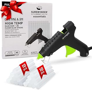 Surebonder High-Temp 40W Hot Glue Gun Kit with 20 Full-Size All-Purpose Glue Sticks - Perfect for Crafts, DIY Projects, and Repairs