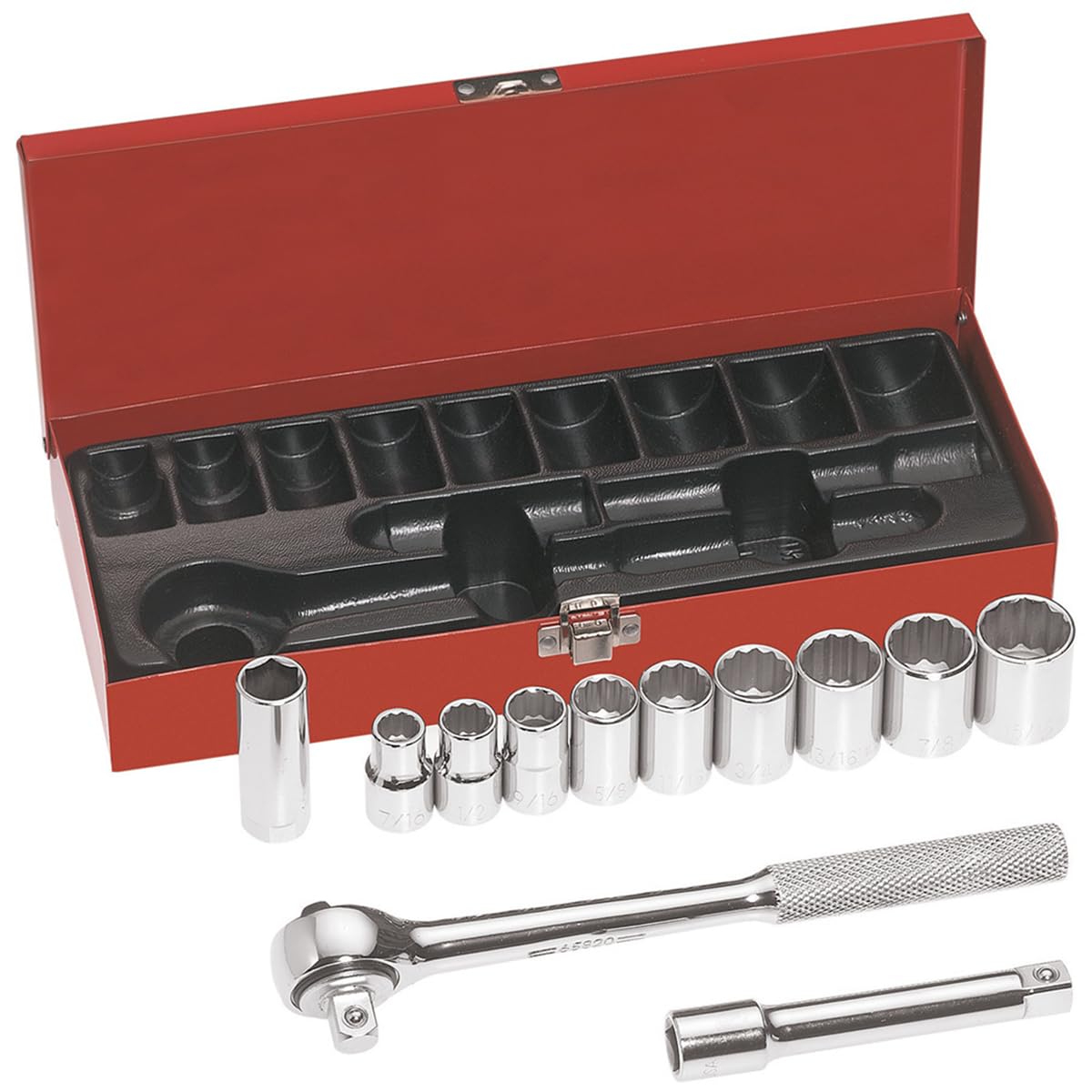 1/2-Inch Drive Socket Wrench Set by KLEIN TOOLS – not_applicable, Stainless Steel, Model 65510