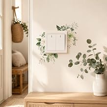 1pc/2pcs Green Plant Switch Decorative Wall Sticker, Tropical Turtle Back Leaf, Removable Waterproof Vinyl Sticker, Wall Decoration for Living Room Bedroom Power Switch, Home Decor