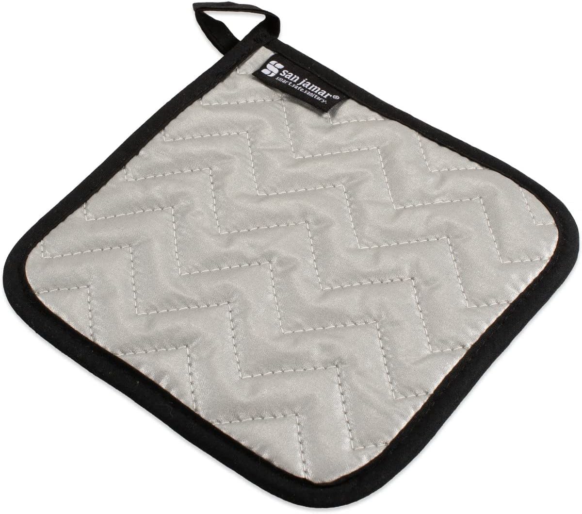 Silicone Pot Holder by San Jamar – Cotton/Silicone, Silver, Model 802SPH
