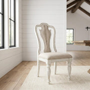 Chenille-Upholstered Side Chair Set of by Starlight Canyon Home – Solid + Manufactured Wood, White