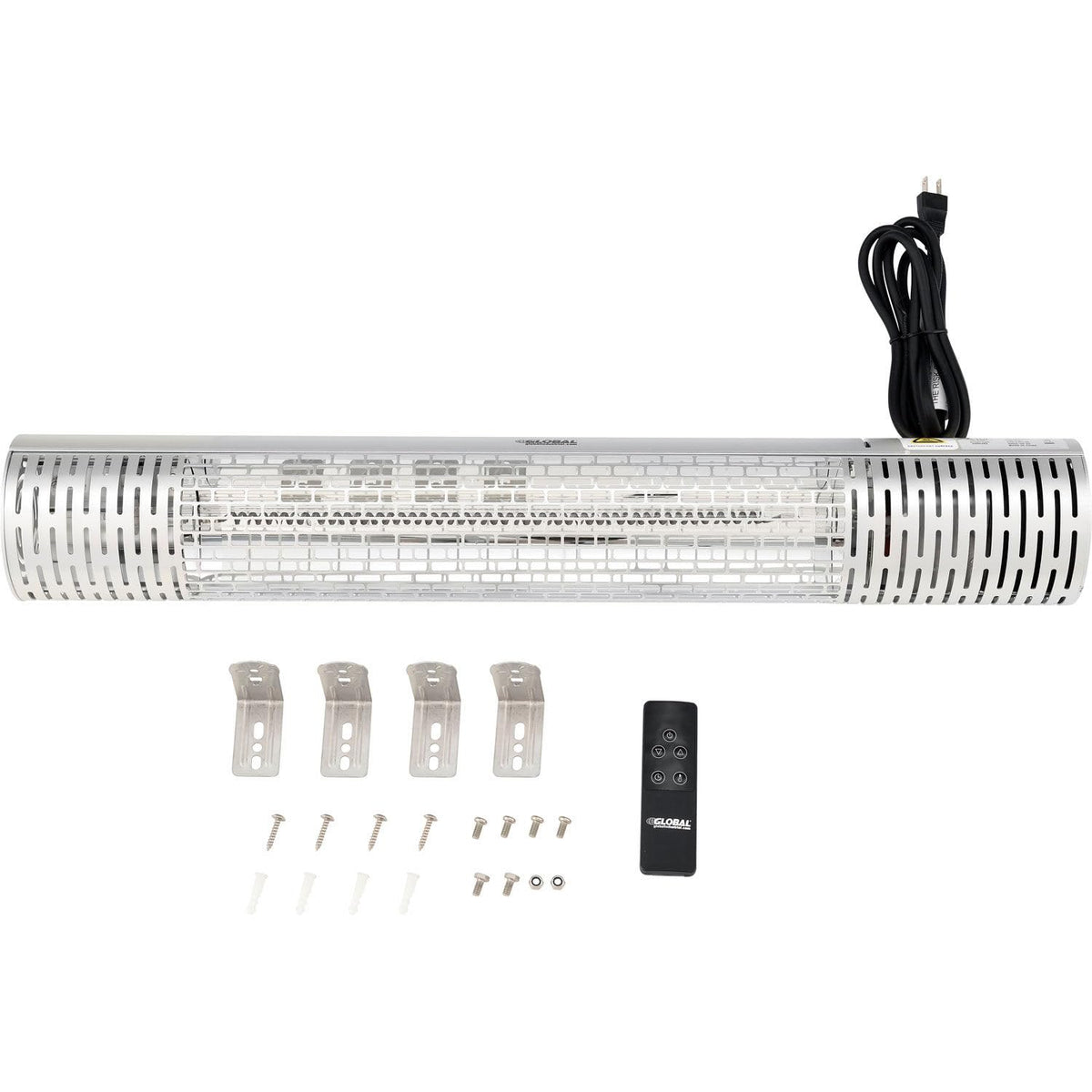 Infrared Patio Heater W/Remote Control by Global Industrial – Aluminum, Black, Model MOON