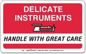 Labelmaster L86 Delicate Instruments Handle with Care Label, Paper, 2 1/2" x 4" (Pack of 500)