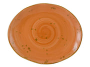 Artisan Geode Geode Coral Reactive Natural 13-1/4-Inch x 11-Inch Platter by Tuxton – Large, Canvas, Orange