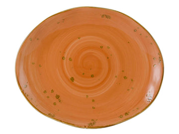 Artisan Geode Geode Coral Reactive Natural 13-1/4-Inch x 11-Inch Platter by Tuxton – Large, Canvas, Orange