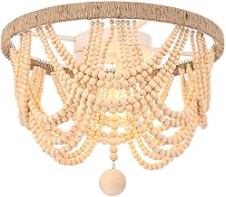 Jolie 16" Beaded Flush Mount in Beige