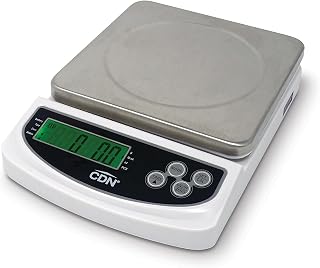 CDN Portable Digital Kitchen Scale 22 lb. Capacity, Backlit Easy-to-Read Display, White - Perfect for Precise Portion Control, Baking, and Meal Prep (SD2206)
