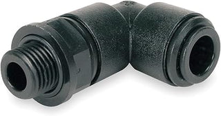 John Guest PM090812E-PK10 - Swivel Elbow, 8mm Tube OD, Black, PK 10