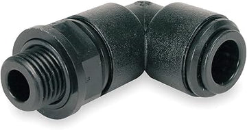John Guest PM090812E-PK10 - Swivel Elbow, 8mm Tube OD, Black, PK 10