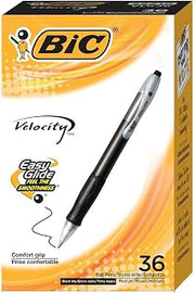 BIC Velocity Retractable Ball Pen, Medium Point (1.0mm), Black, 36-Count- Pack of 12
