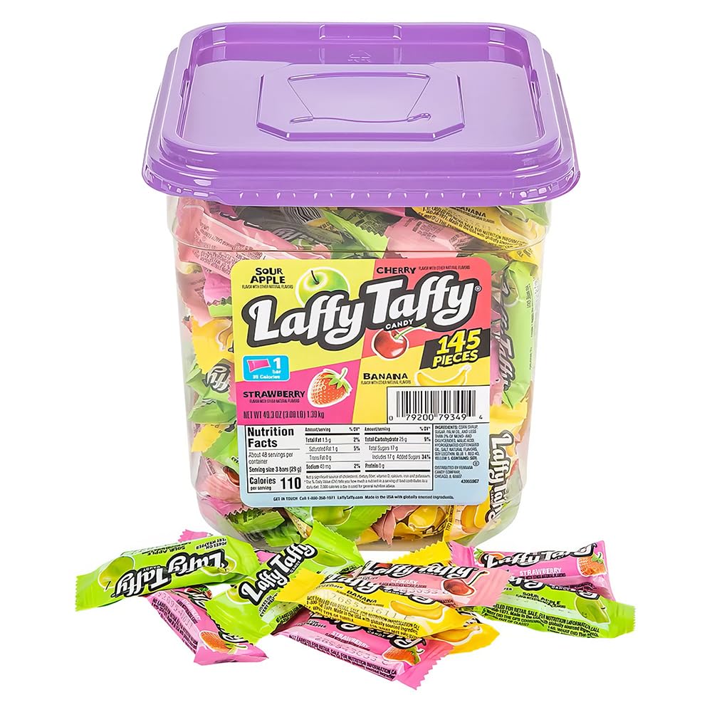 Assorted Candy Jar by Laffy Taffy – 145 Count (Pack of 1), CLEAR, Model 028000993801